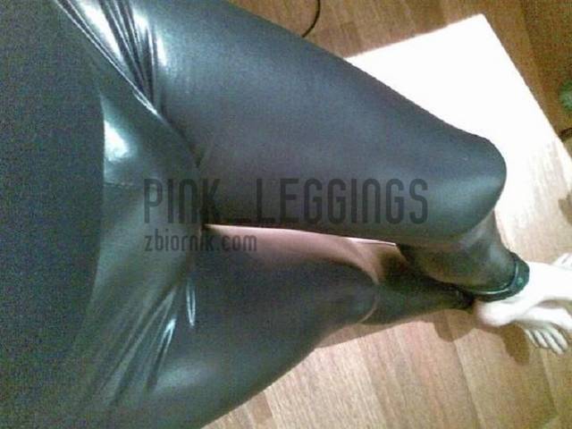 czarne - pink_leggings
