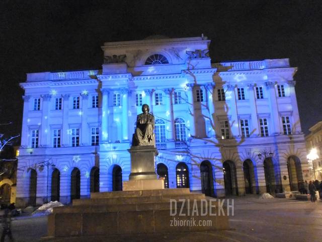 Kopernik wśród gwiazd na Pałacu Staszica - dziadekh