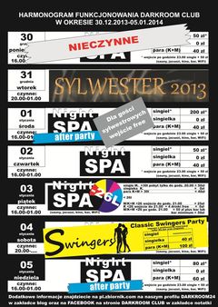 rozkład jazdy DARKROOM CLUB 30.12.2013 - 05.01.2014