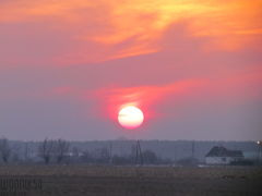 styczniowy zachód słońca