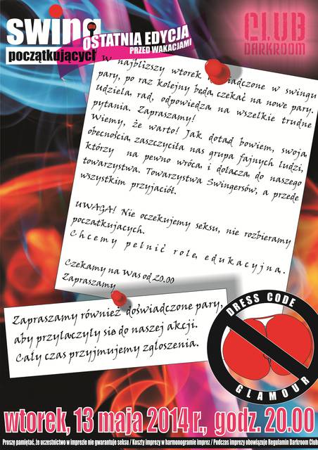 Wtorek, 13 maja 2014 r. - Swing dla początkujących - DARKROOM24