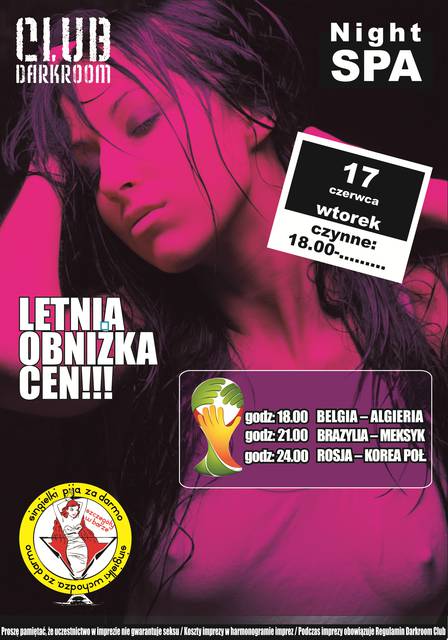Wtorek, 17 czerwca 2014 r. - Night SPA - zrelaksuj się... - DARKROOM24