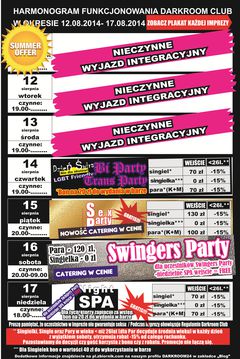 HARMONOGRAM 12-17 sierpnia 2014