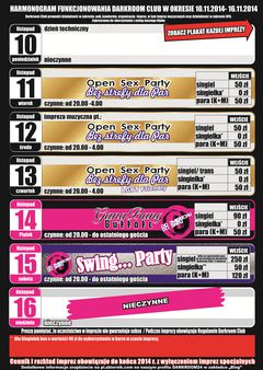 Rozkład jazdy Darkroom Club w dniach 10.11-16.11.2014 r.