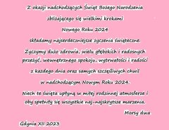 Na święta i Nowy Rok.